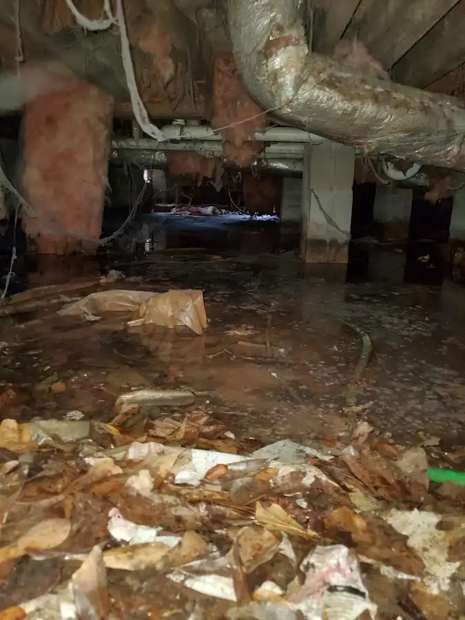 Crawl space flood assessment for Commercial Water Damage Restoration in Fort Shawnee